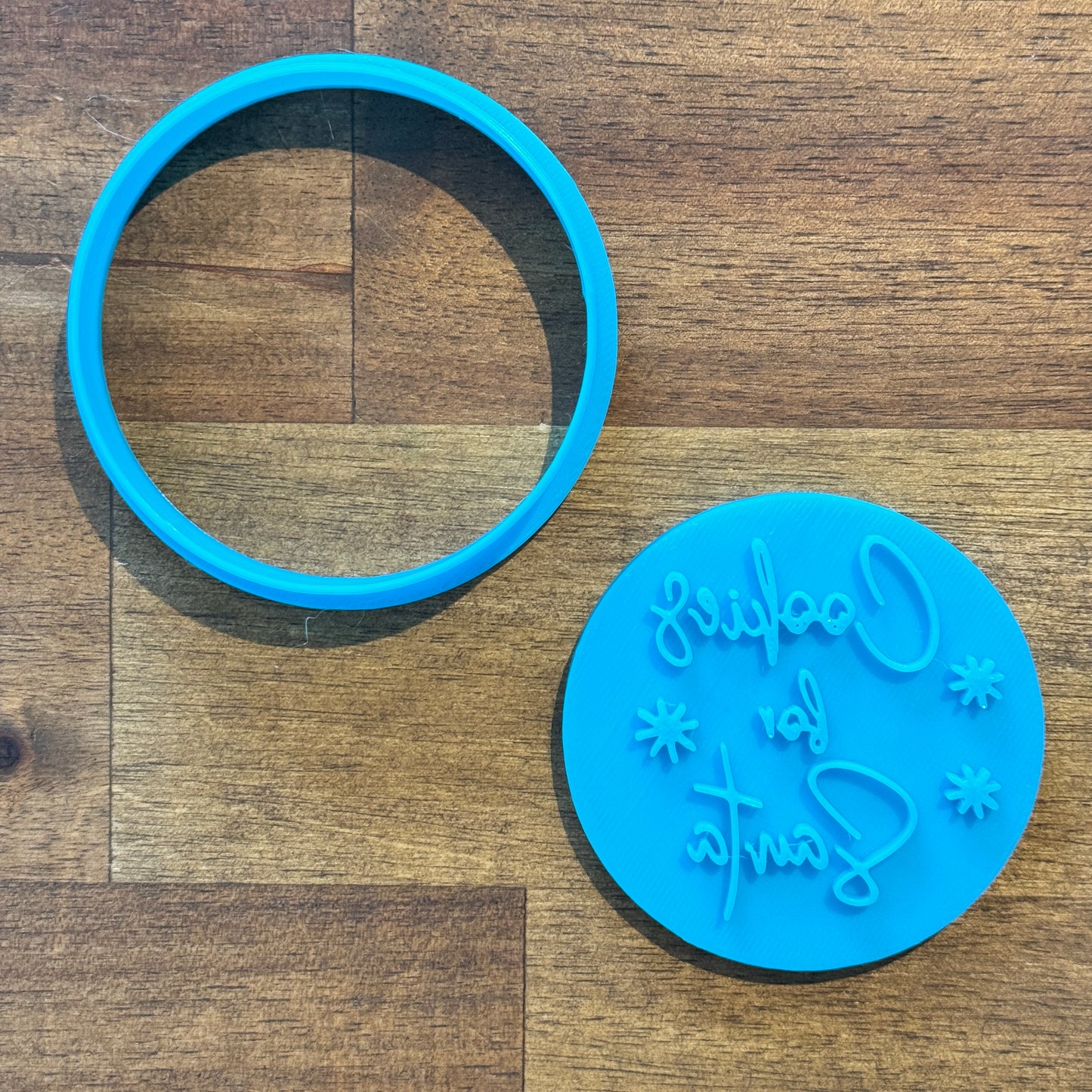 Christmas Cookies for Santa Cookie Cutter and Embosser - 6.5cm Round