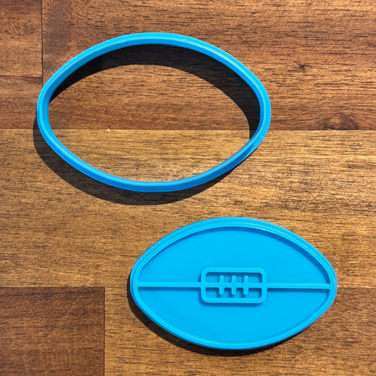 Football Cookie Cutter and Embosser - 5.3cm x 8.3cm