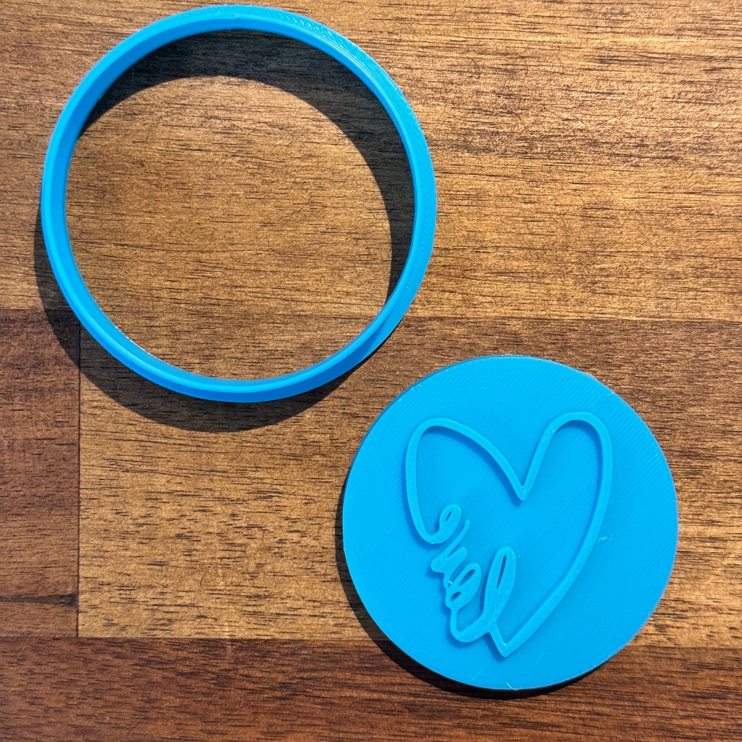 Heart with love Cookie Cutter and Embosser - 6.5cm Round