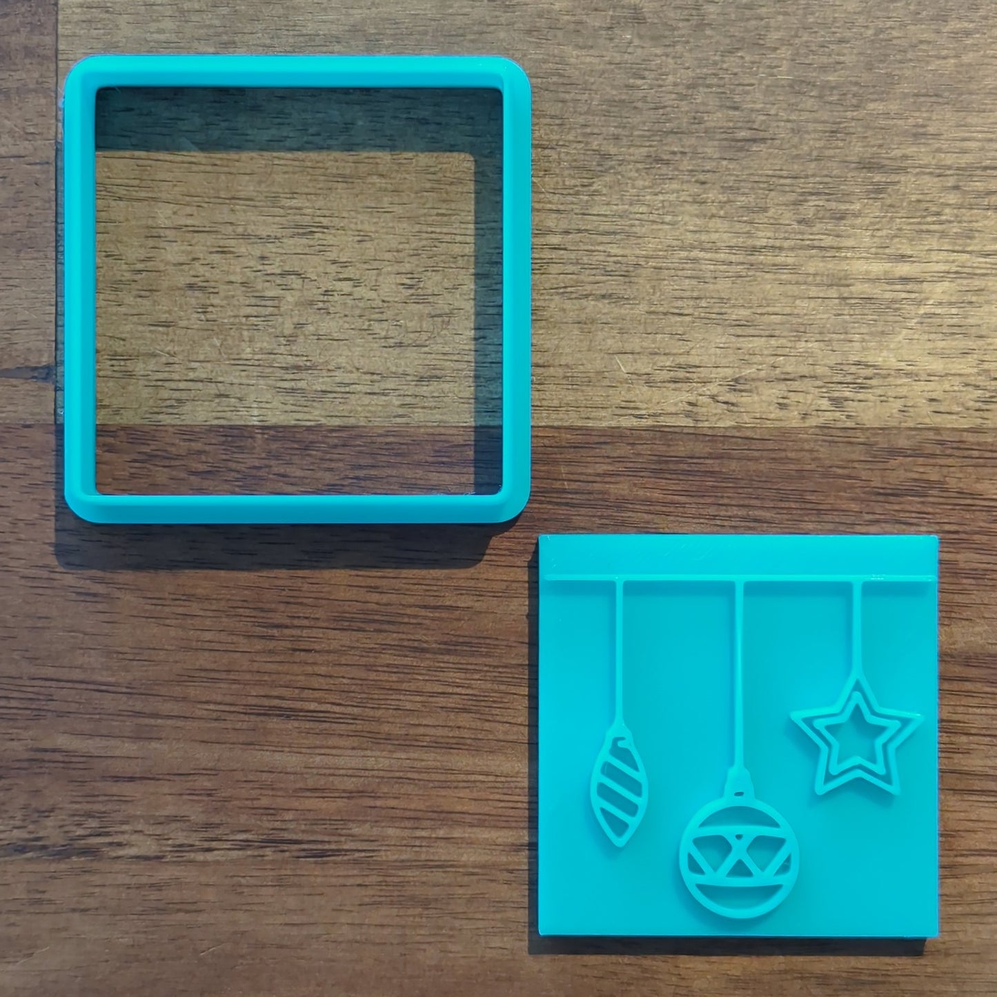 Christmas Bauble Decorations Cookie Cutter and Embosser - 5.8cm Square