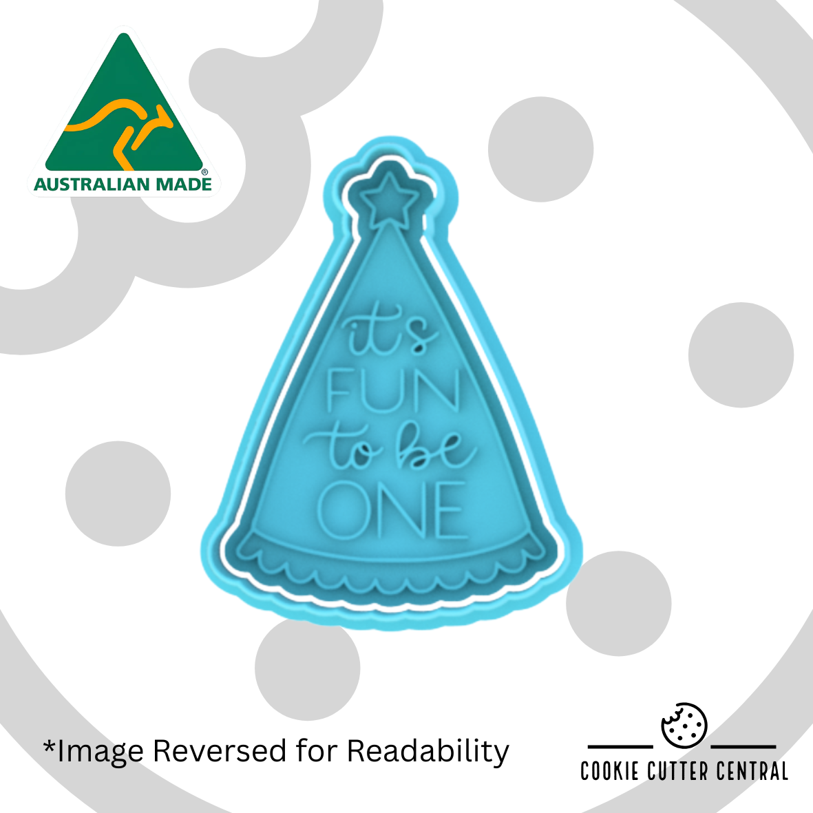 It's FUN to be ONE Party Hat Cookie Cutter and Embosser - 8.9cm x 6.7cm