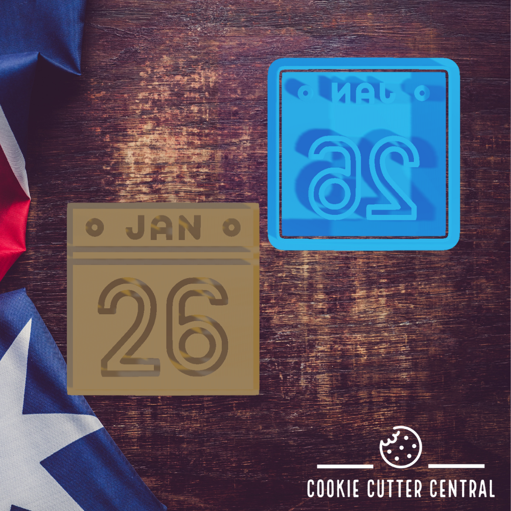 JAN 26 Cookie Cutter and Embosser - 5.8cm Square