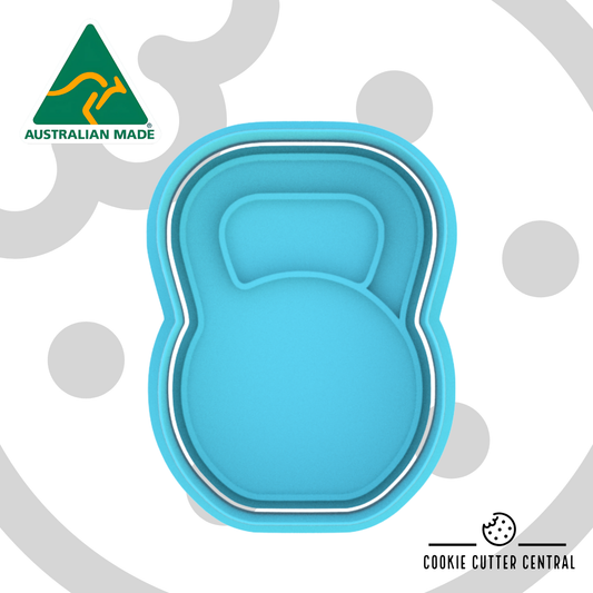 Kettle Bell Cookie Cutter and Embosser - 7.2cm x 5.2cm