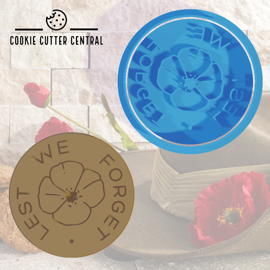 Lest We Forget Cookie Cutter and Embosser - 6.5cm Round
