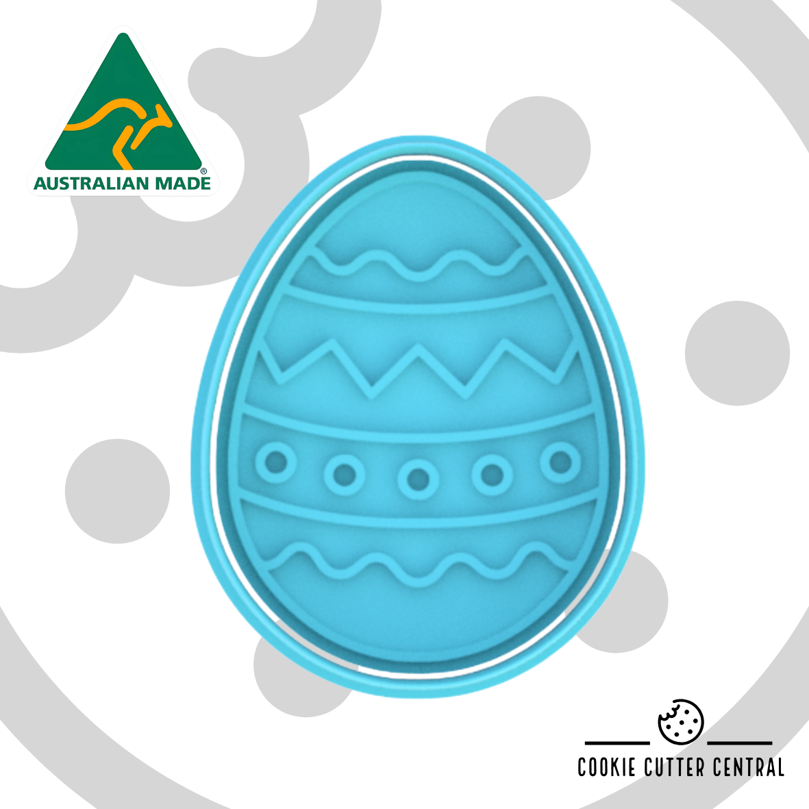 Large Easter Egg Cookie Cutter and Embosser – 10cm x 7.9cm