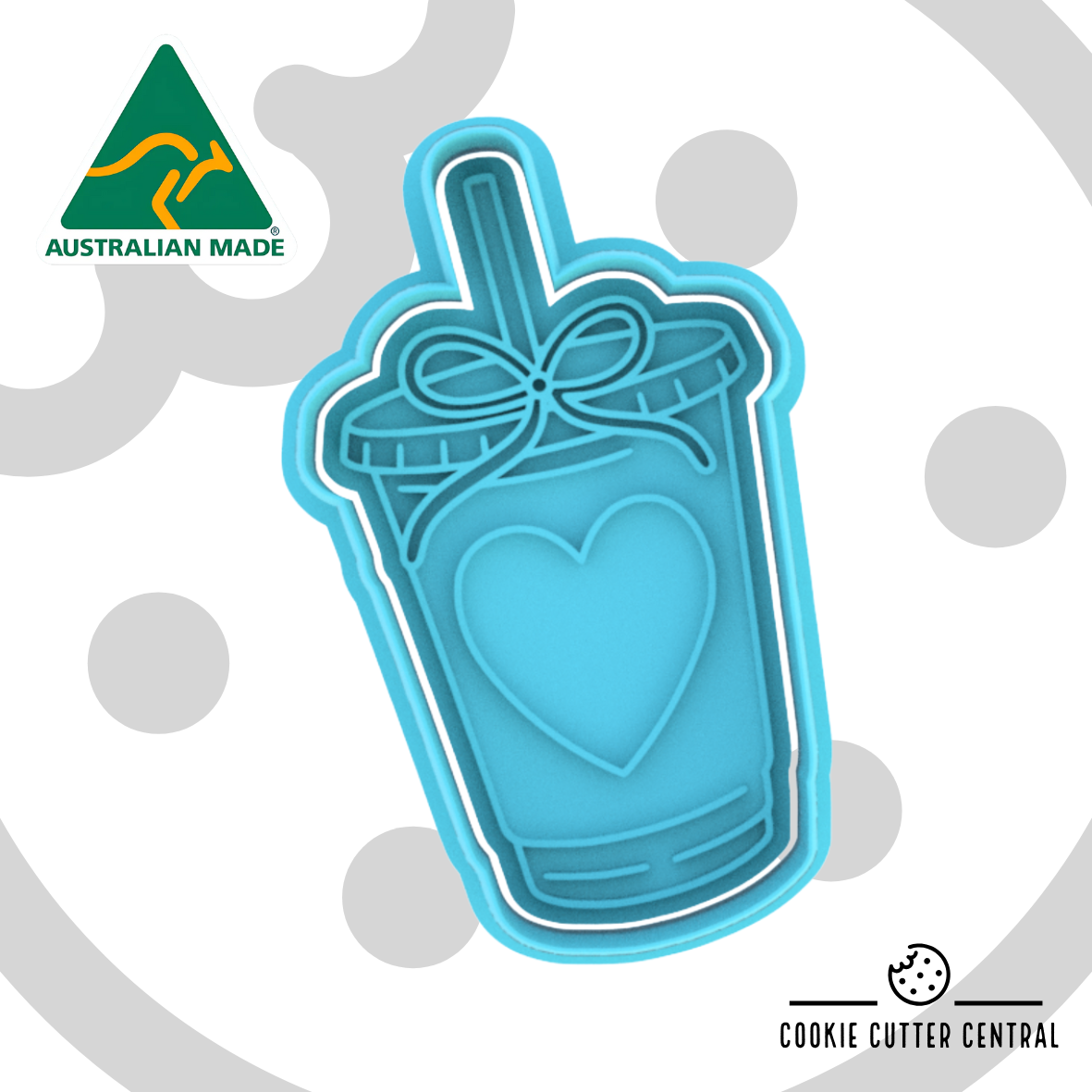 Matcha Cup Cookie Cutter and Embosser - 9.1cm x 5.6cm