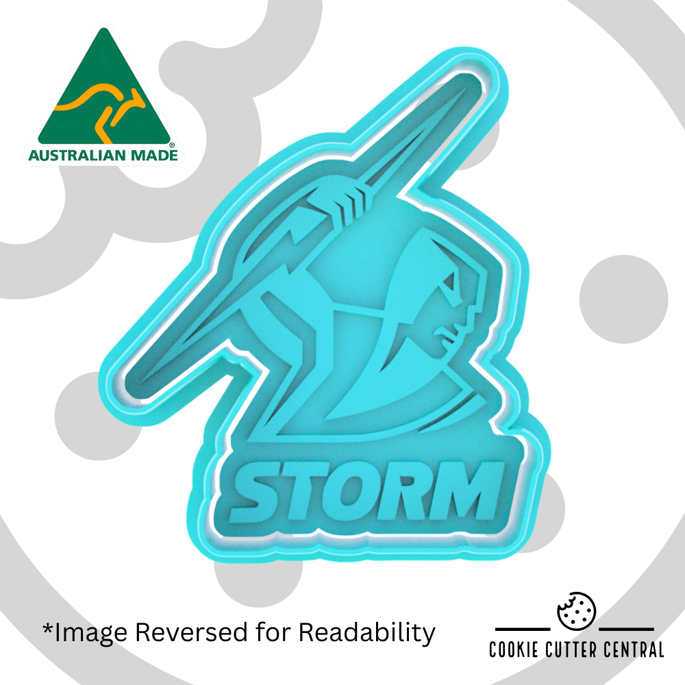 Melbourne Storm Cookie Cutter and Embosser - 8.3cm - 7.2cm