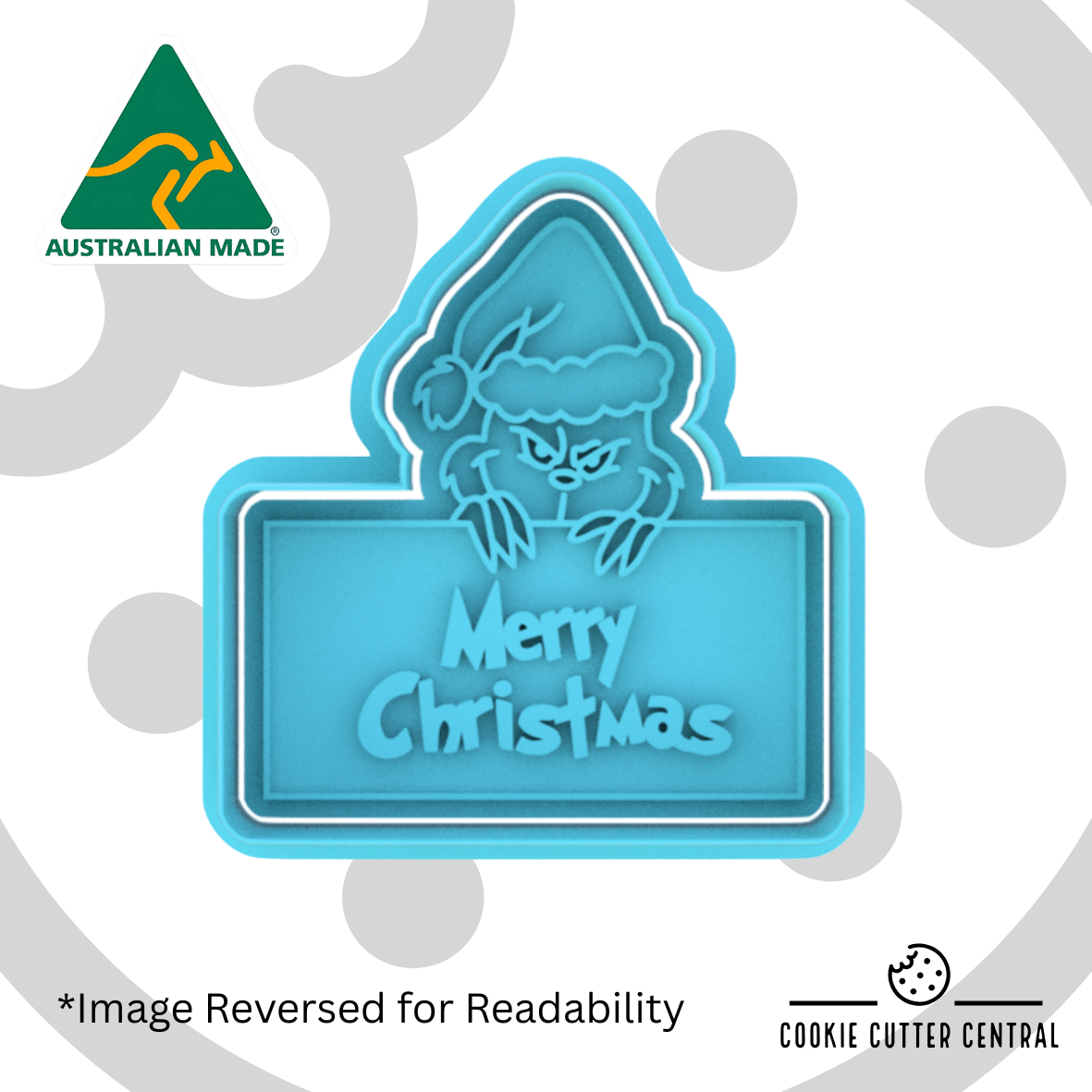 Merry Christmas - Grinch Cookie Cutter and Embosser - 7.1cm x 6.6cm
