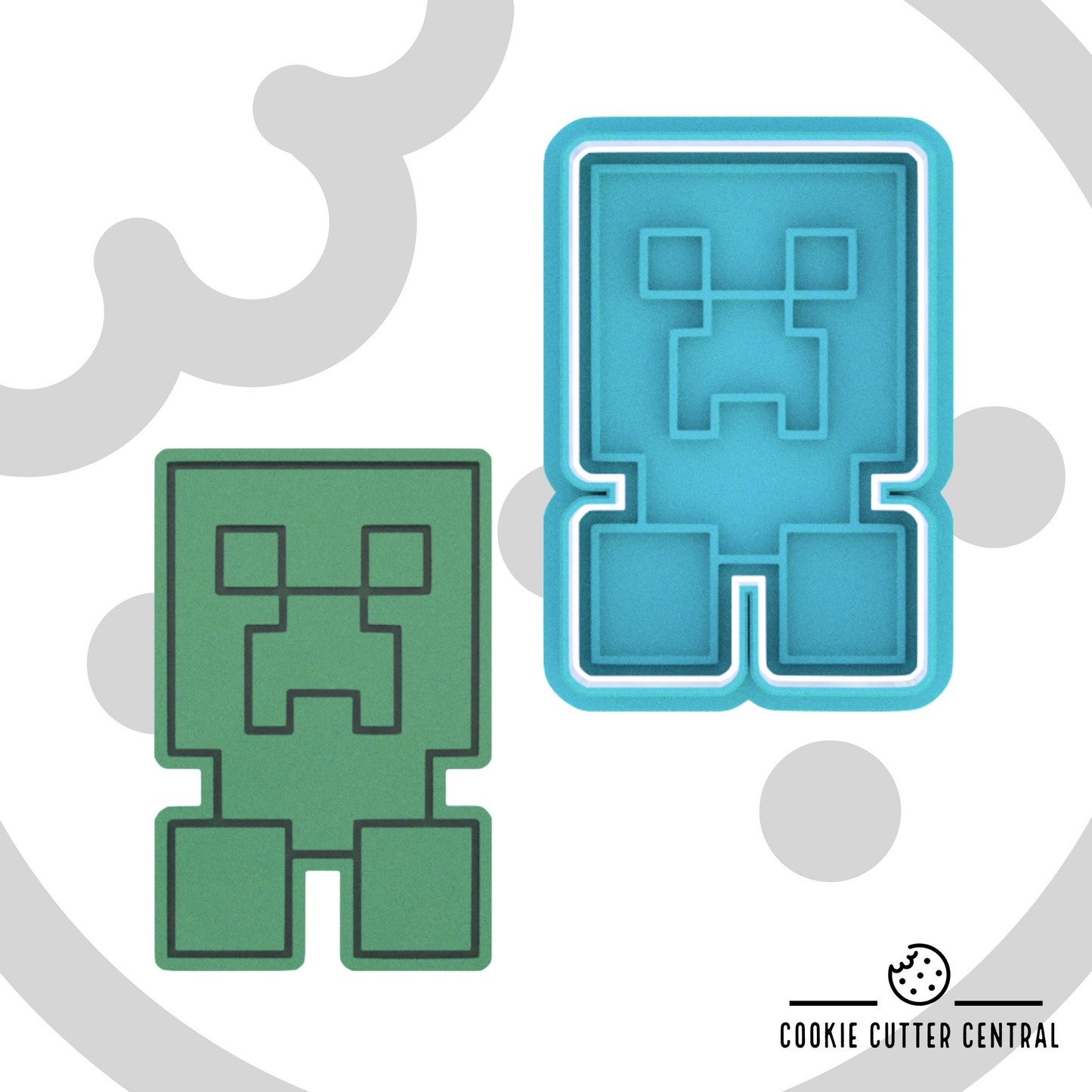 Minecraft Creeper Cookie Cutter and Embosser - 7.2cm x 4.7cm