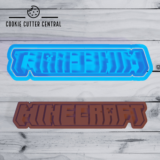 Minecraft Logo Cookie Cutter and Embosser - 3cm x 15cm