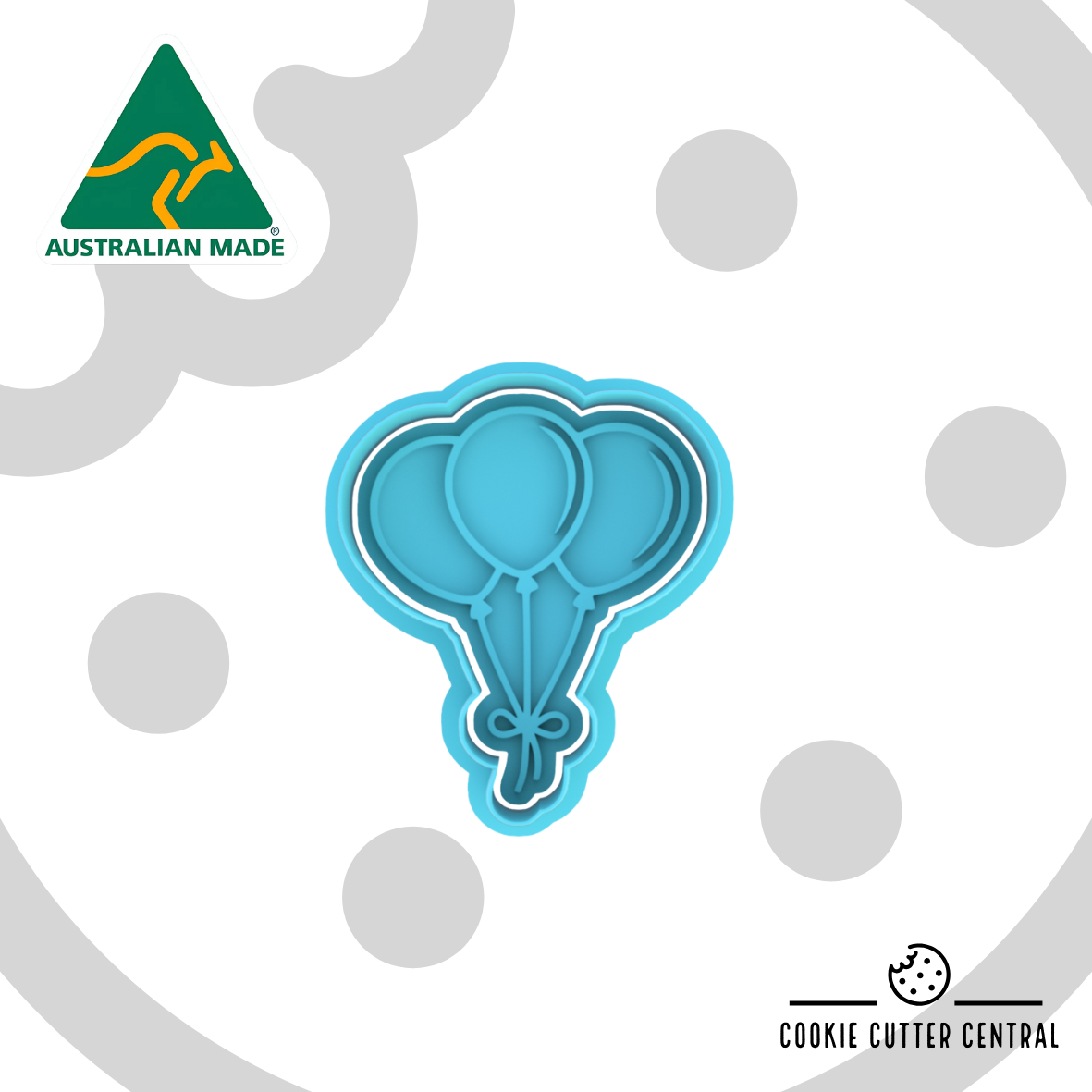 Mini Balloons Cookie Cutter and Embosser - 6.3cm x 5.3cm