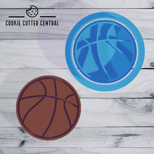 Mini Basketball Cookie Cutter and Embosser - 4cm Round