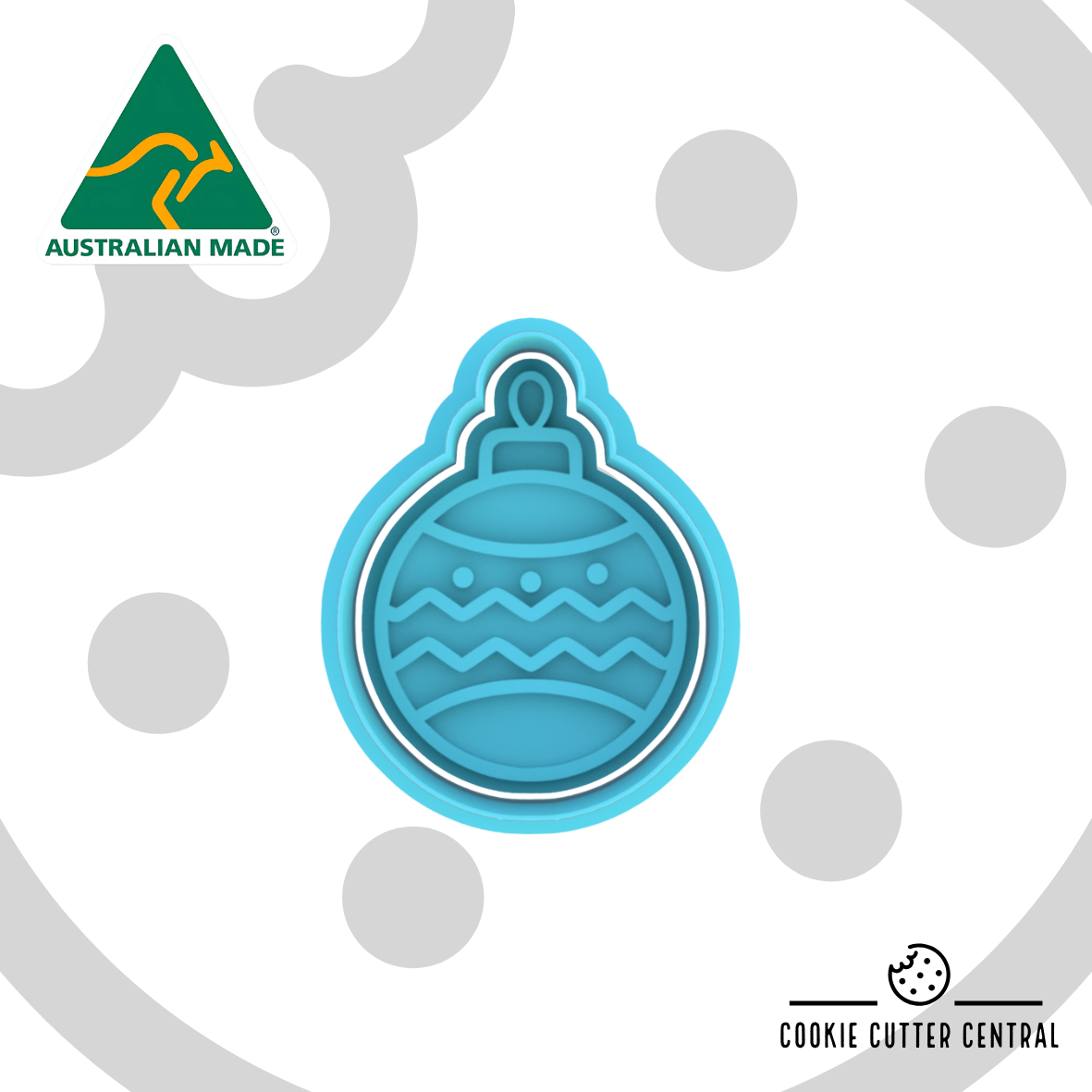Mini Bauble Cookie Cutter and Embosser - 5.2cm x 4.1cm