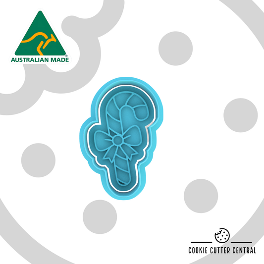 Mini Candy Cane Cookie Cutter and Embosser 5.5cm x 3.4cm