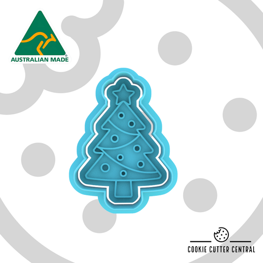 Mini Christmas Tree Cookie Cutter and Embosser - 5.6cm x 3.9cm