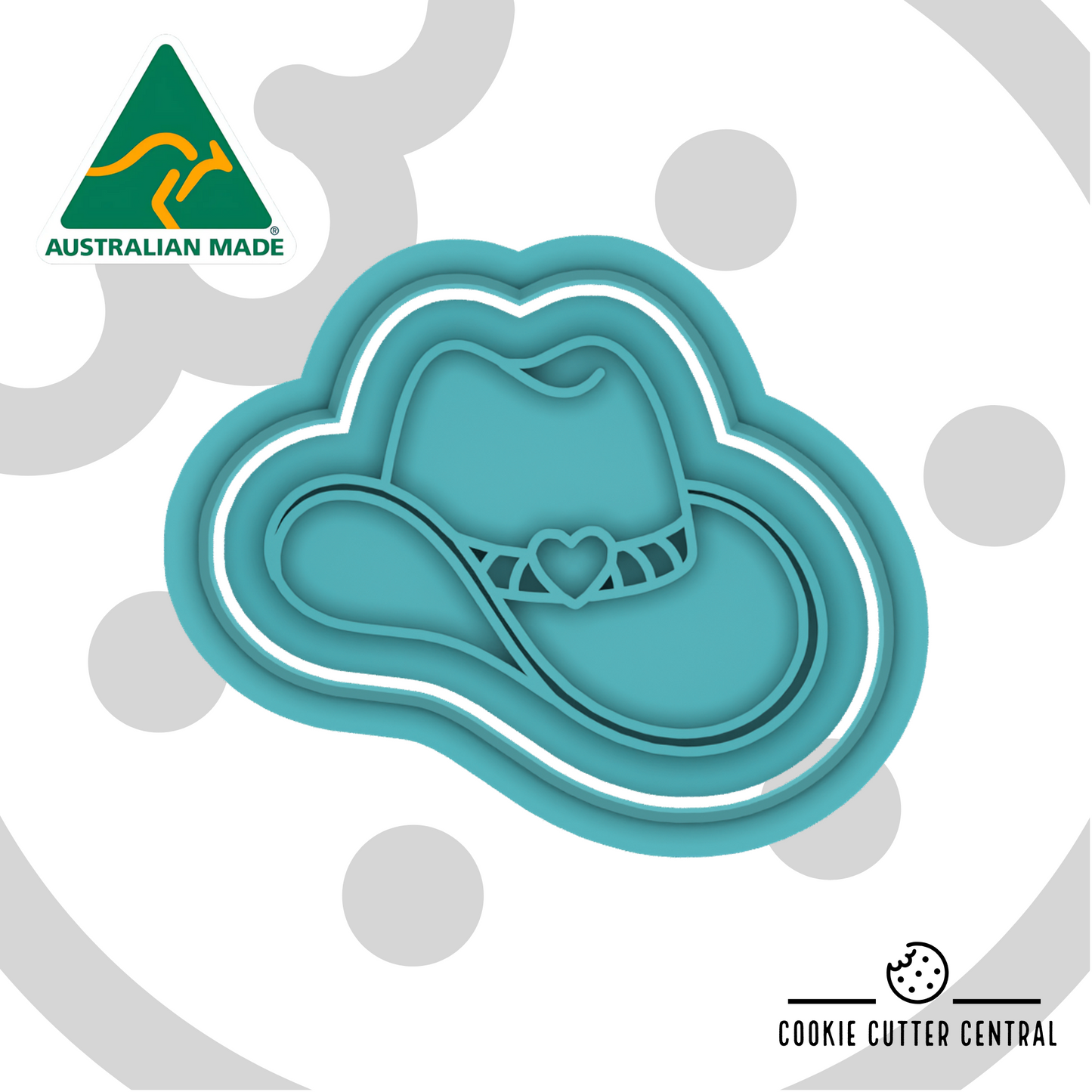 Mini Cowgirl Hat Cookie Cutter and Embosser - 4.2cm x 5.4cm
