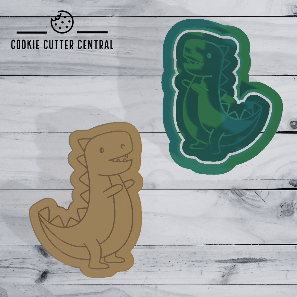 Dinosaur (Design 5) Cookie Cutter and Embosser - 5cm x 3.7cm