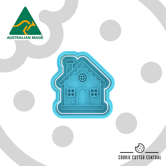 Mini Gingerbread House Cookie Cutter and Embosser - 5.2cm x 4.9cm