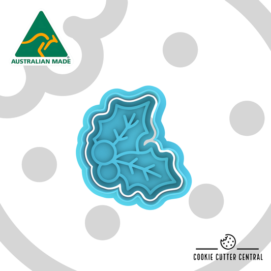 Mini Holly Cookie Cutter and Embosser - 4.8cm x 4.7cm