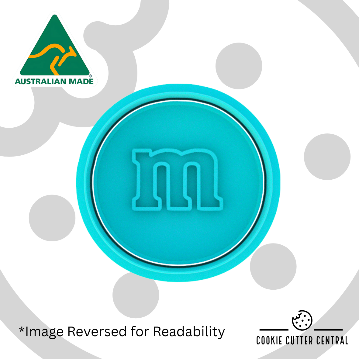 Mini M'n'M Cookie Cutter and Embosser - 4.5cm Round