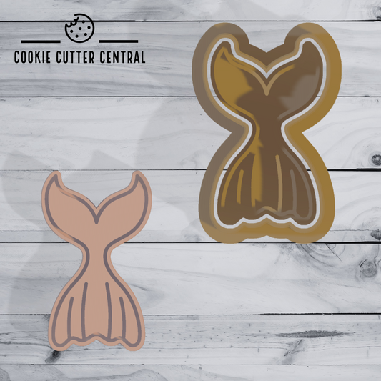 Mini Mermaid Tail Cookie Cutter and Embosser - 5cm x 3cm