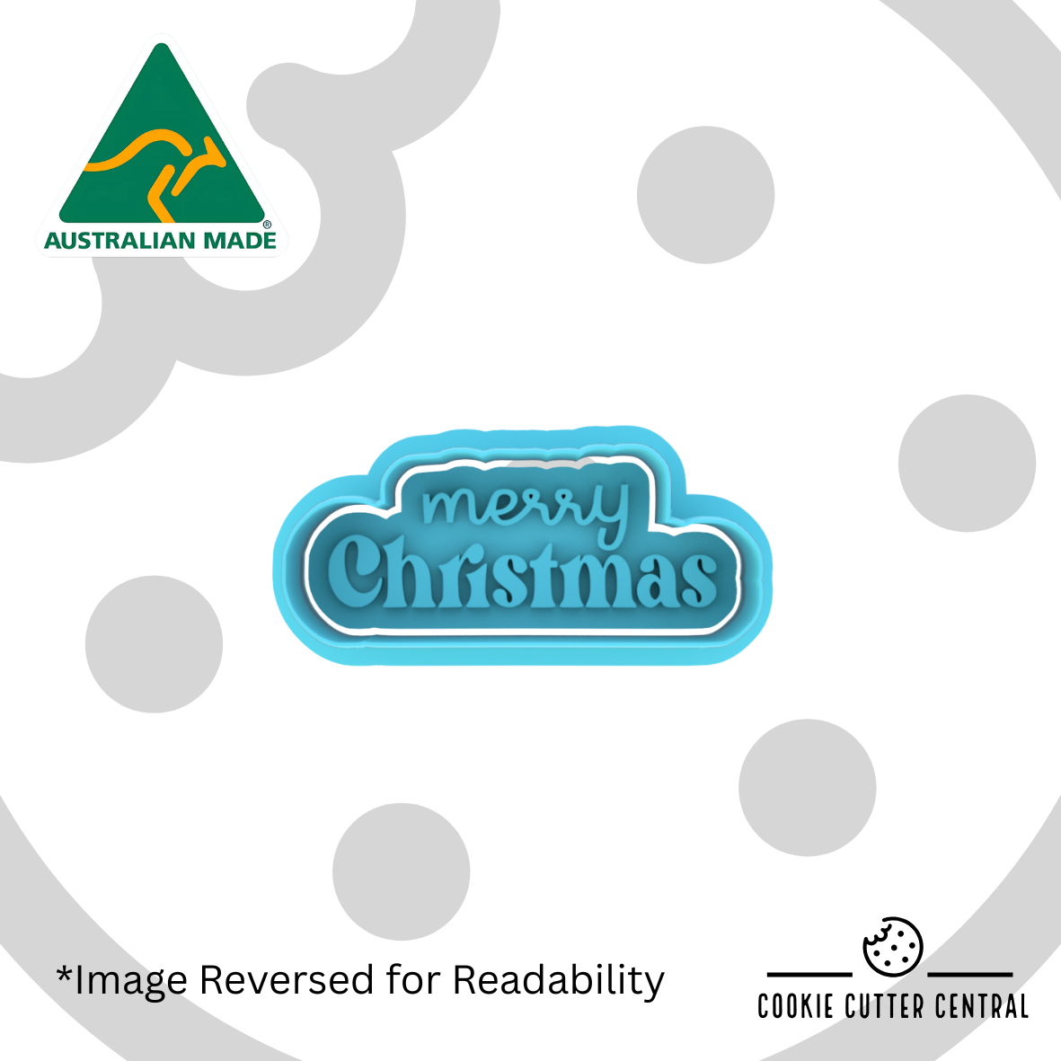 Mini Merry Christmas Cookie Cutter and Embosser - 2.2cm x 5.7cm