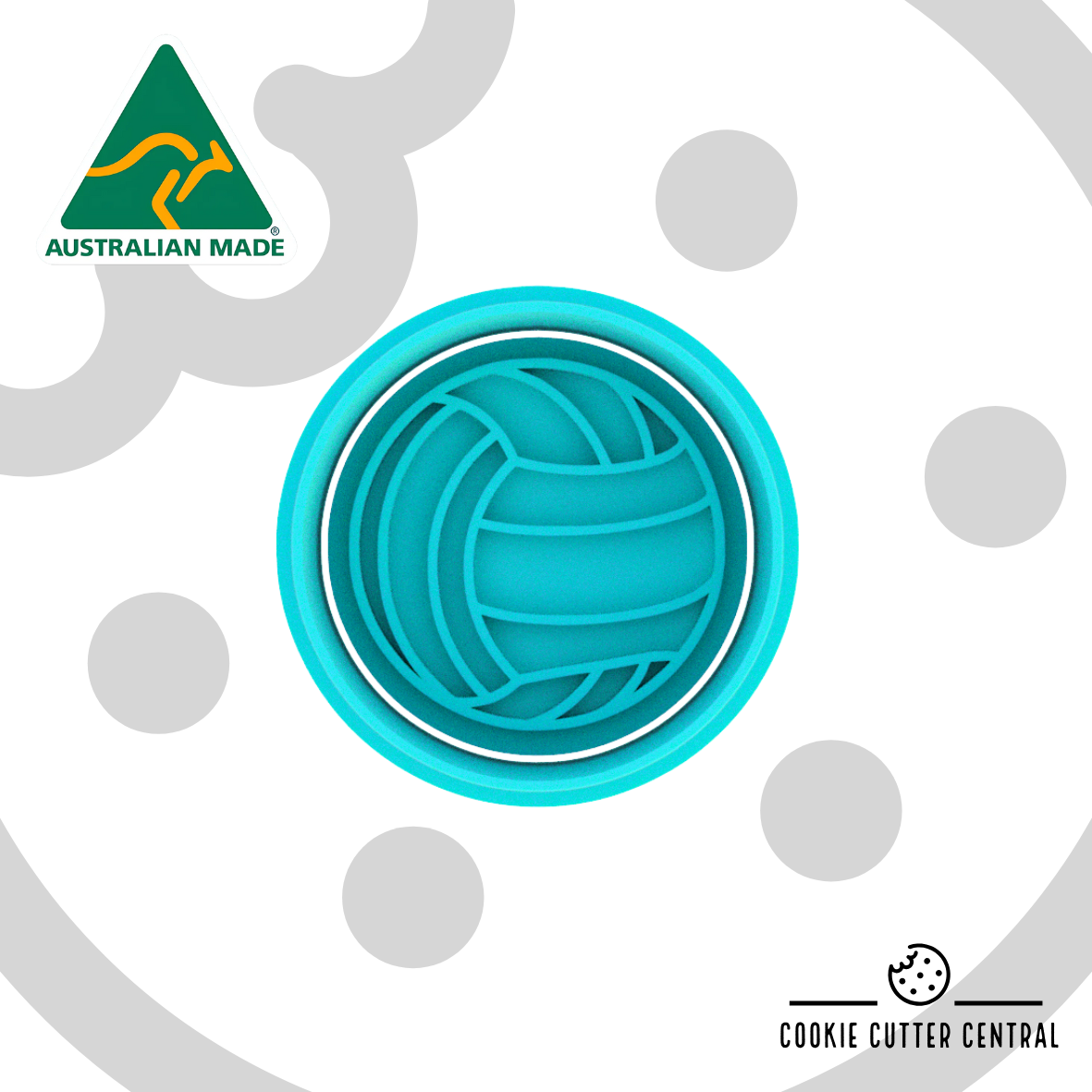 Mini Netball Cookie Cutter and Embosser - 4cm Round