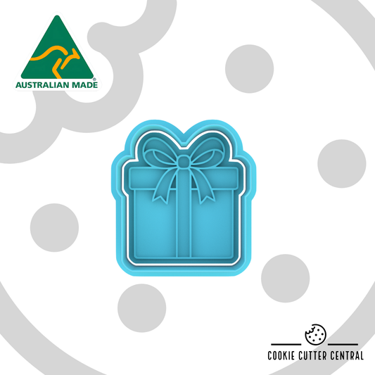 Mini Present Cookie Cutter and Embosser - 5cm x 4.6cm