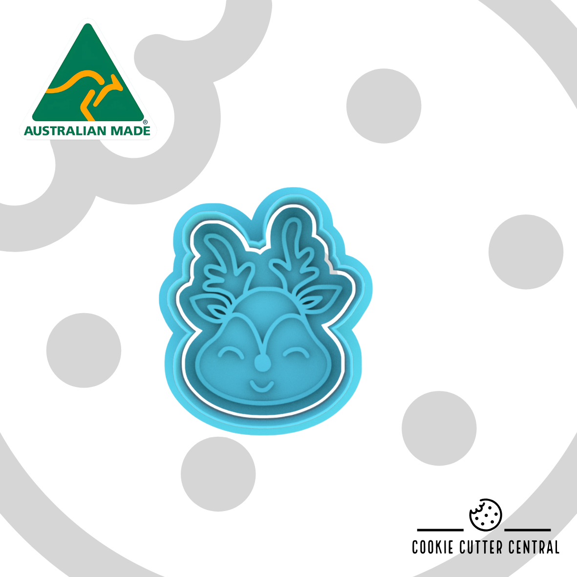 Mini Reindeer Cookie Cutter and Embosser - 5cm x 4.2cm