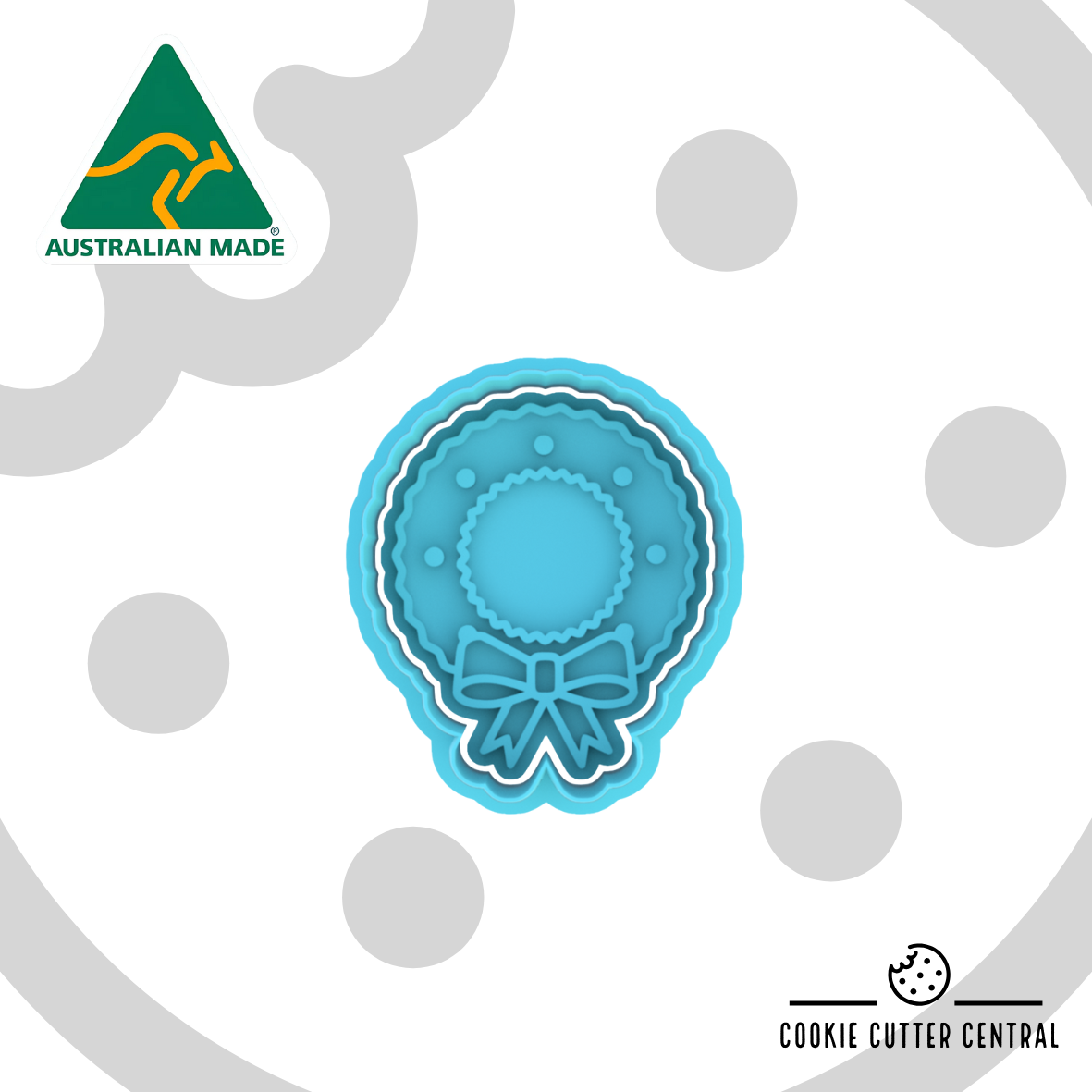 Mini Wreath Cookie Cutter and Embosser 5.4cm x 4.6cm