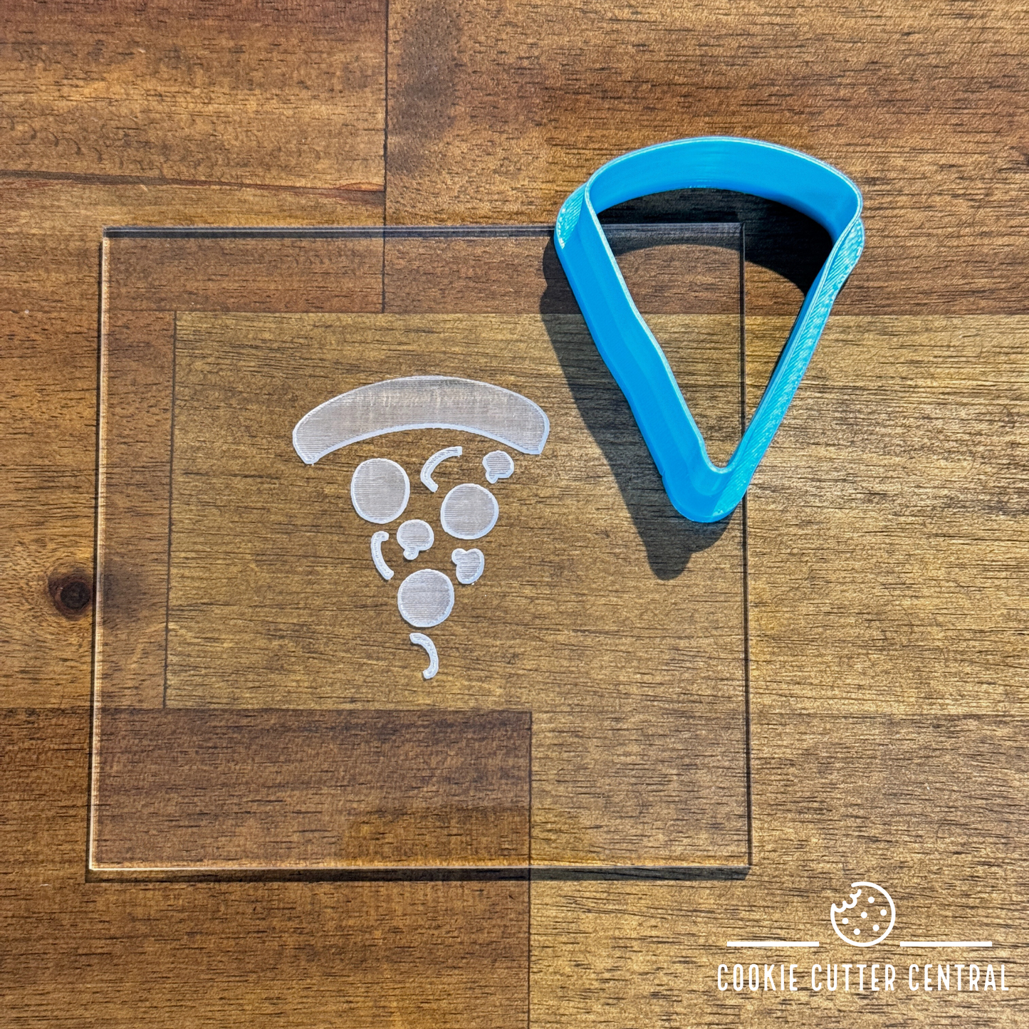 Mini Pizza Slice Cookie Cutter and Acrylic Debosser - 5cm x 4cm
