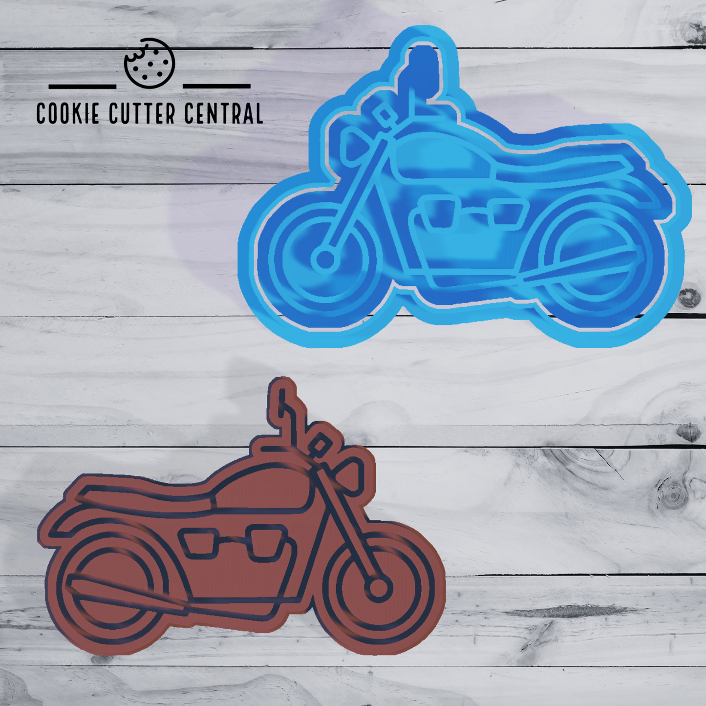 Motorbike Cookie Cutter and Embosser - 7cm x 10.3cm