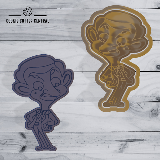 Mr Bean Cookie Cutter and Embosser - 10cm x 6.4cm