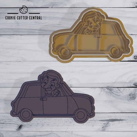 Mr Bean Mini Car Cookie Cutter and Embosser - 7.6cm x 12cm
