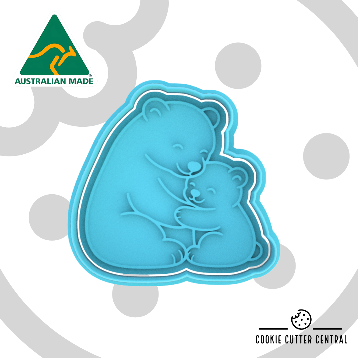 Mumma Bear and Baby Bear Cookie Cutter and Embosser - 7.6cm x 7.8cm