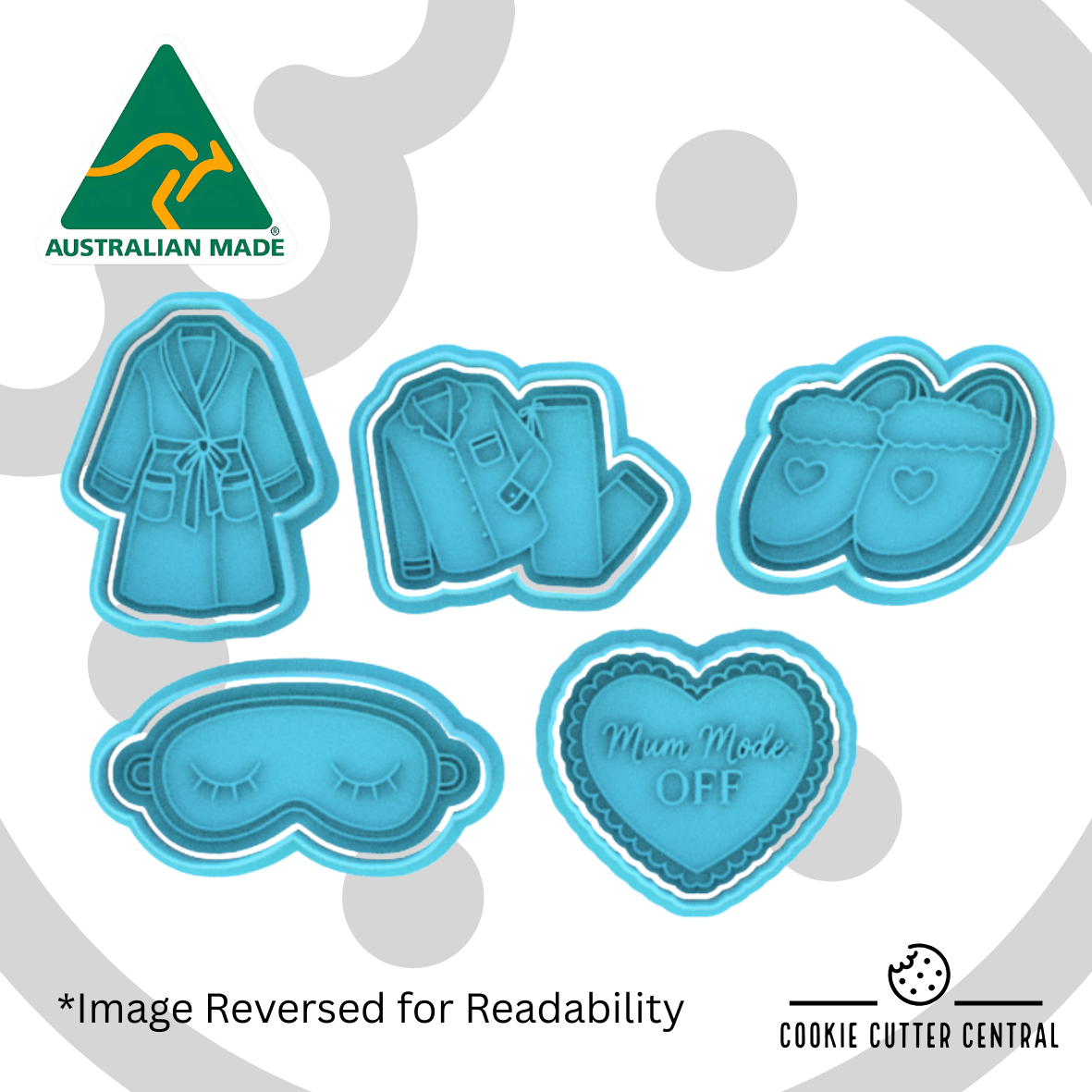Mum Mode Off - Relaxation Kit Cookie Cutter and Embosser Set of 5