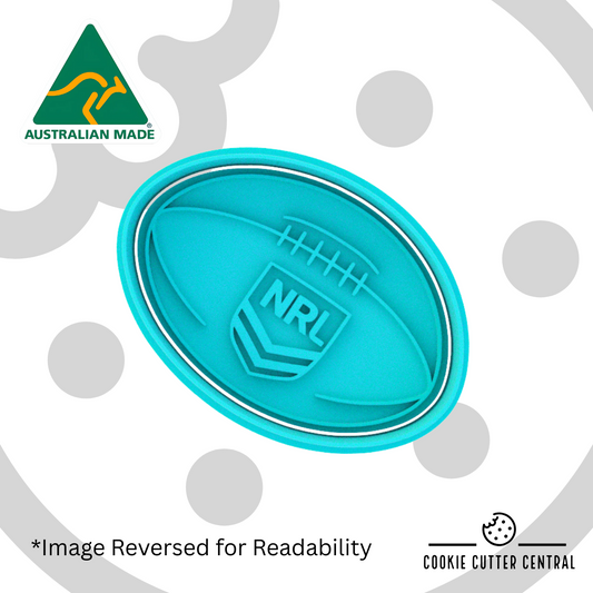 NRL Rugby Cookie Cutter and Embosser - 7.2cm x 6.1cm