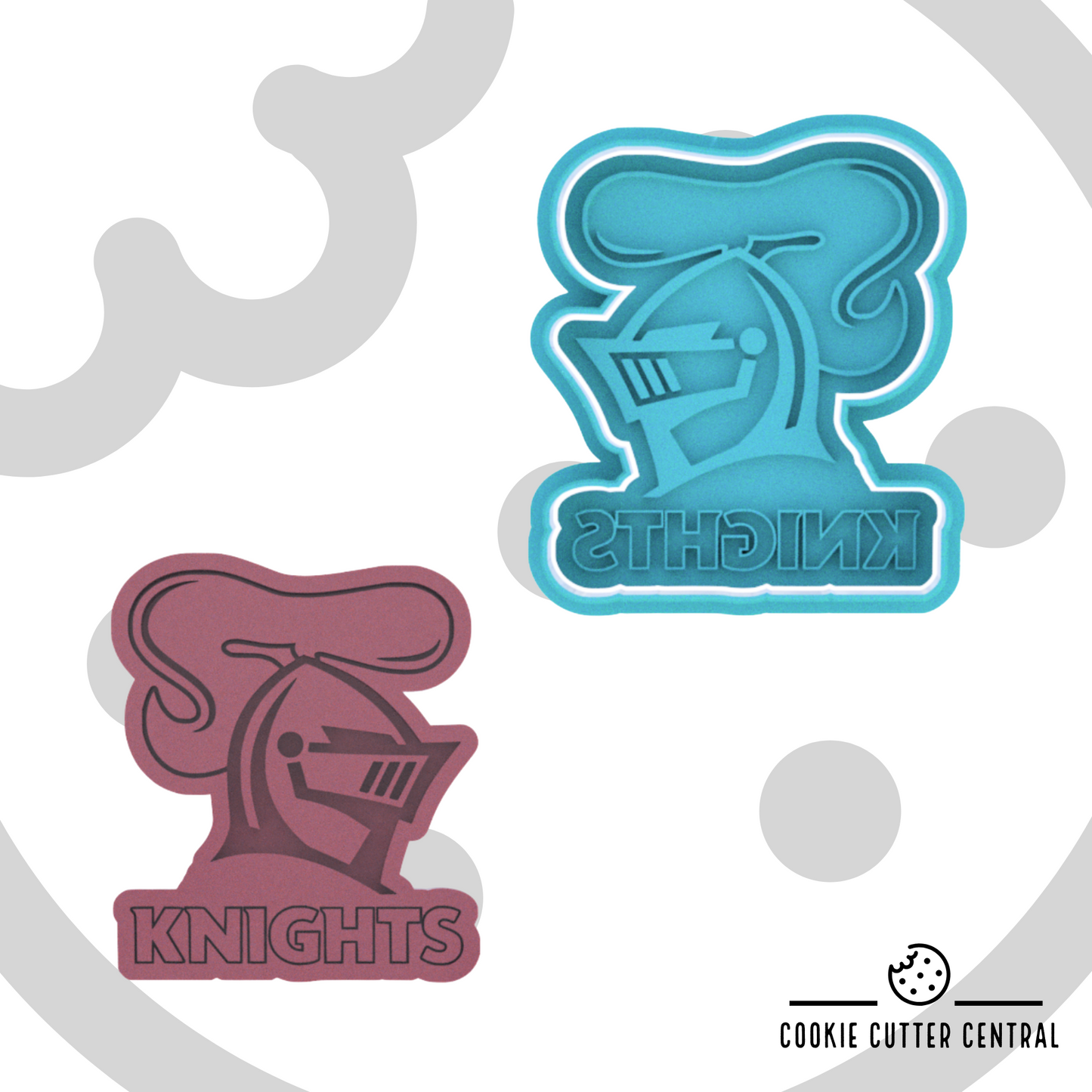 NRL Newcastle Knights Cookie Cutter and Embosser - 7.9cm x 6.8cm