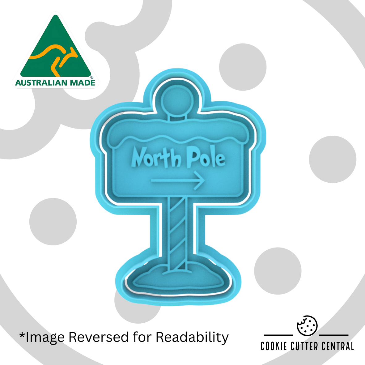 North Pole Sign Cookie Cutter and Embosser - 8.9cm x 6.3cm