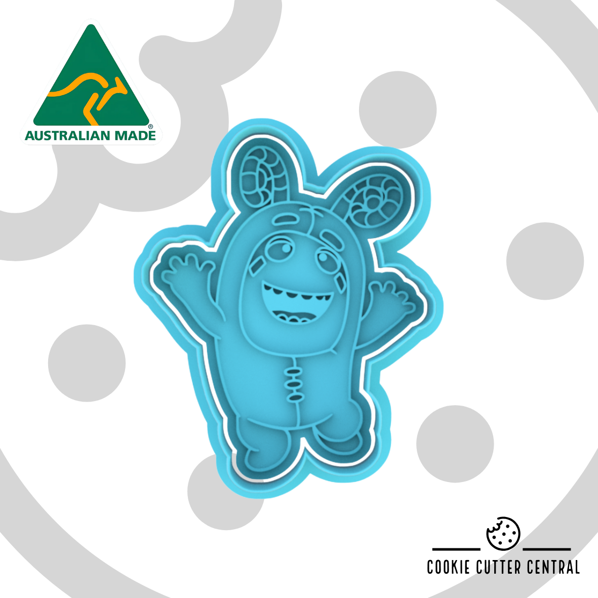 Oddbods - Zee (GREEN) Cookie Cutter and Embosser - 8.4cm x 6.7cm