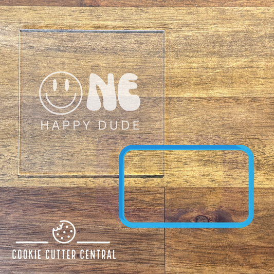 One Happy Dude (Design 2) Cookie Cutter and Acrylic Debosser 9.4cm x 5.5cm