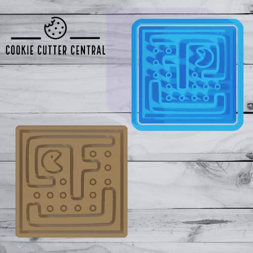 Pac man Cookie Cutter and Embosser - 6.7cm x 6.7cm