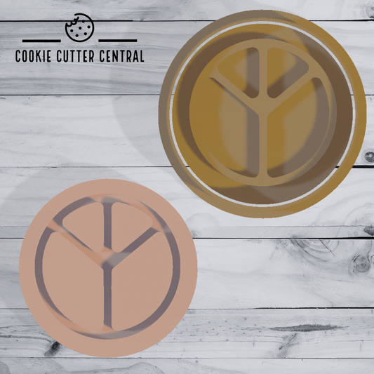 Peace Symbol Cookie Cutter and Embosser - 6.5cm Round