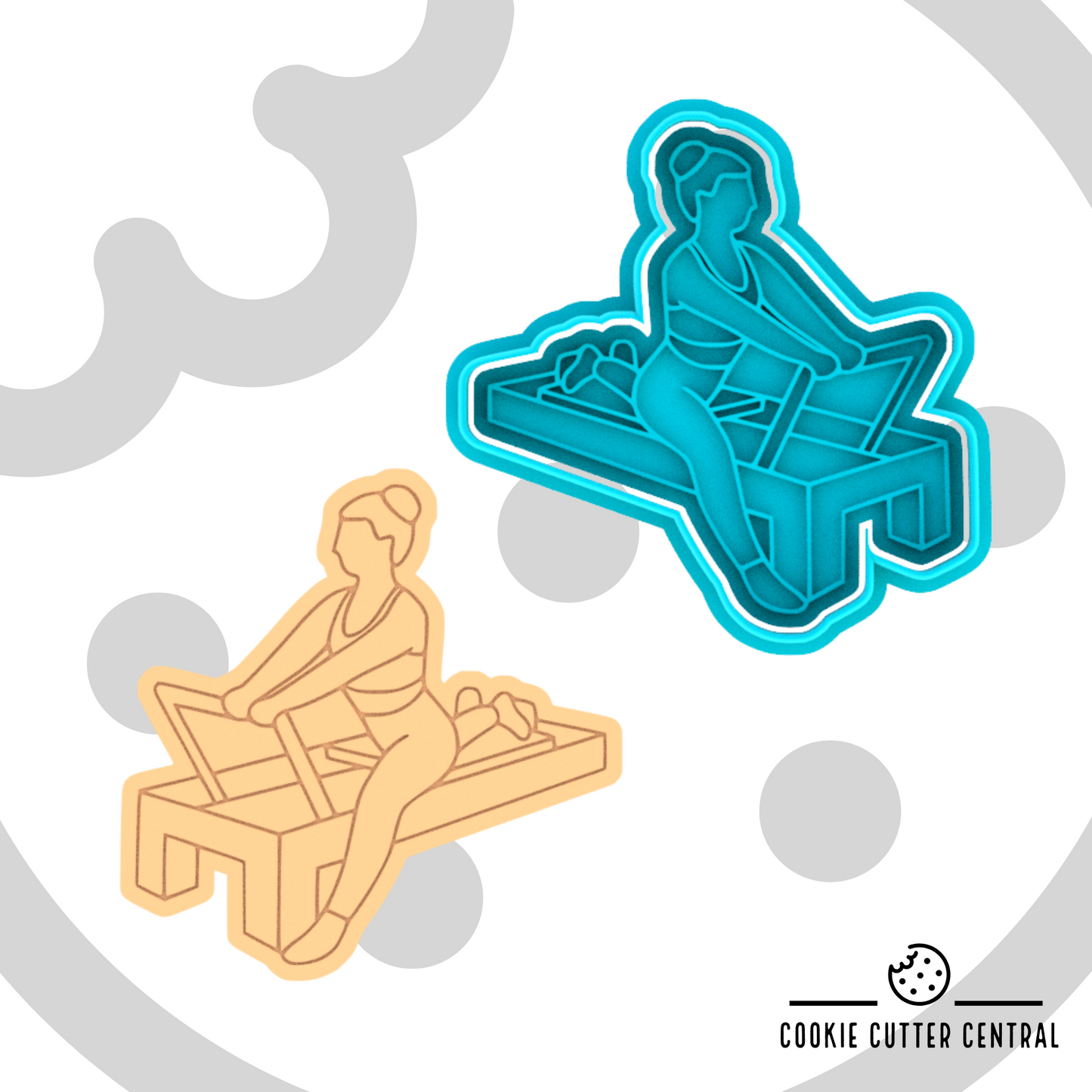 Pilates Reformer (Design 2) Cookie Cutter and Embosser - 8.8cm x 8.6cm
