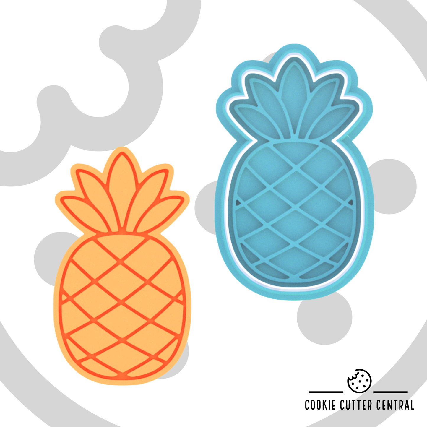 Pineapple Cookie Cutter and Embosser - 8.4cm x 4.9cm