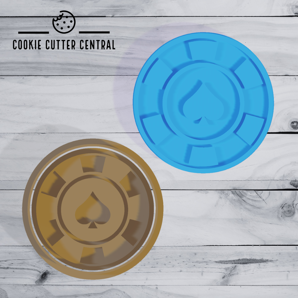 Poker Chip Cookie Cutter and Embosser - 6.5cm Round