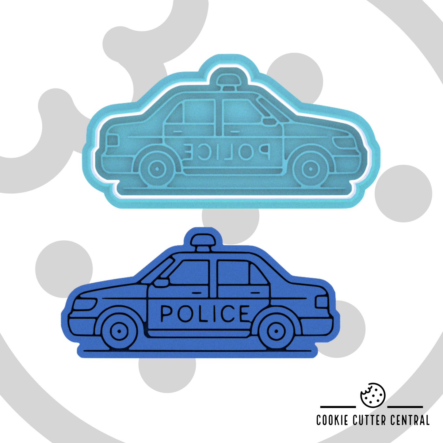 Police Car Cookie Cutter and Embosser - 4.7cm x 9.9cm