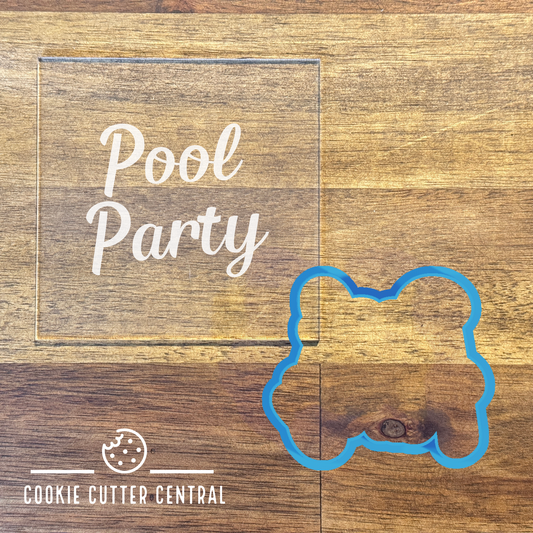 "Pool Party" Cookie Cutter and Acrylic Debosser - 7.2cm x 8.3cm