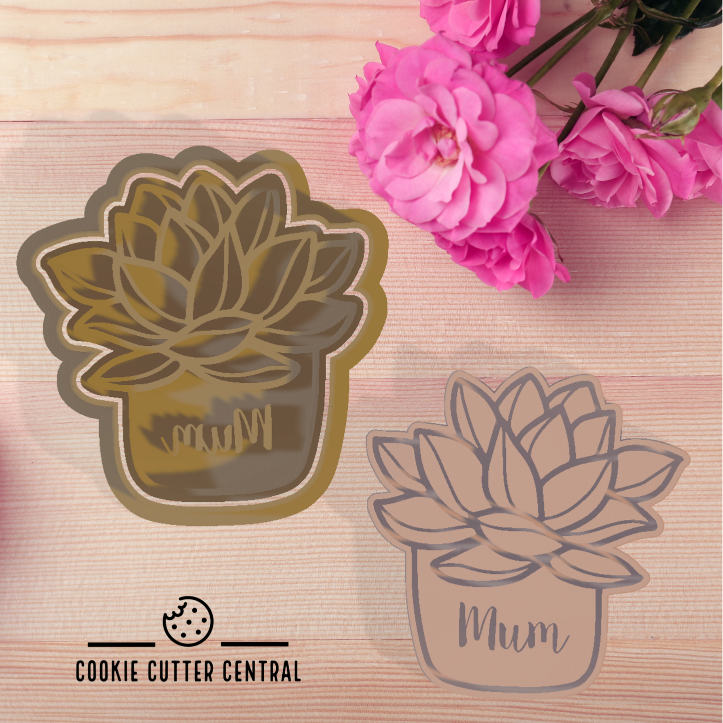 Pot Plant (Mother's Day) Cookie Cutter and Embosser - 7cm x 6.8cm