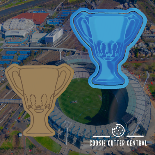 AFL Premiership Cup Cookie Cutter and Embosser - 8.9cm x 8.4cm